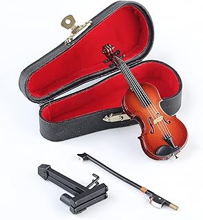 Miniature Wooden Violin Display