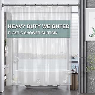 AmazerBath Clear Weighted Shower Curtain