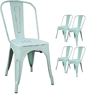Devoko Distressed Metal Chairs