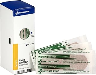 First Aid Only FAE-3100 SmartCompliance Refill Plastic Adhesive Bandages, 1" x 3", 40 Count