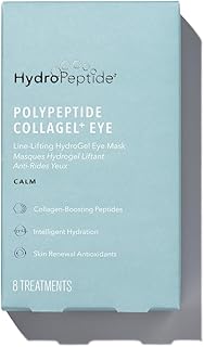 HydroPeptide PolyPeptide Collagel Eye Masks, Line-Lifting Hydrogel Under Eye Patch, Firmer Appearance & Hydration & Dark Circles, 8 Treatments