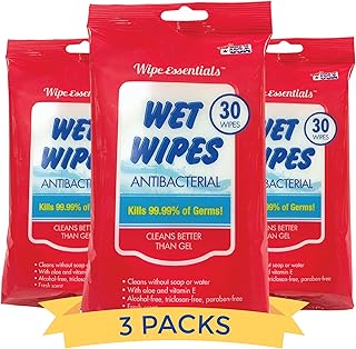 WipeEssentials Hand Sanitizer Hand Wipes for Adults and Kids - 90 wipes - 3 Packs of 30ct Hand Sanitizing Wipes, Travel Essentials