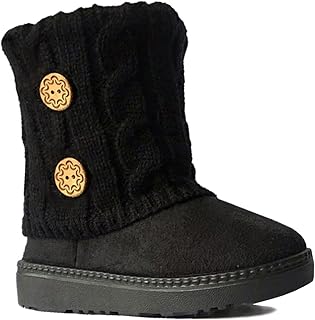 REDVOLUTION Girls Rhinestone Fur Boots