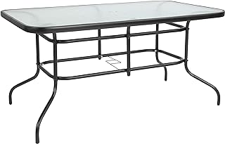 Tory Glass Metal Patio Table