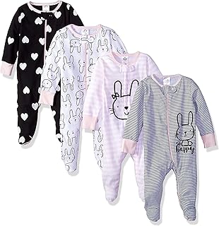 Gerber Baby Girl's Footie 4-Pack