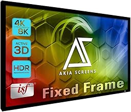 Akia Screens Fixed Frame Projector Screen 100 inch 16:9 8K 4K Ultra HD 3D Ready Wall Mount CINEWHITE UHD-B 100 Projection Screen for Indoor Movie Video Home Theater Cinema Office AK-FF100WH2