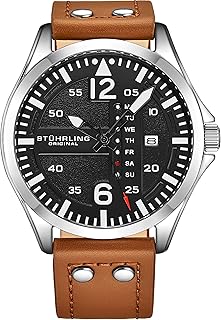 Stuhrling Leather Aviation Watch