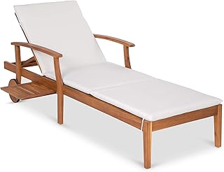 Acacia Wood Outdoor Lounge Chair
