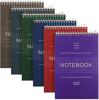 Juvale Quad Ruled Spiral Notebooks