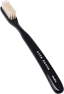 Acca Kappa Vintage Black Toothbrush Hard Nylon Bristles Retro-Style Ergonomic Handle