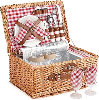 ZORMY 2-Person Wicker Picnic Basket