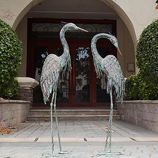 Kircust Metal Heron Garden Statues