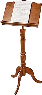 Touch of Class Ayden Music Stand Windsor Oak - Adjustable Height - Wooden Stands for Conductors, Stage, Theatre, Lectures