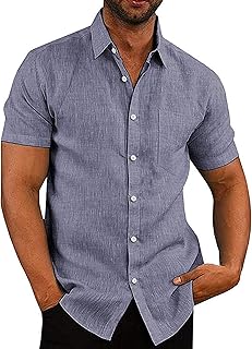 COOFANDY Men's Linen Beach Shirt