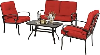 4-Piece Red Outdoor Furniture Set