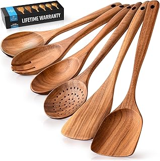 Zulay Teak Cooking Spoons Set