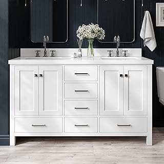 ARIEL White Double Vanity Sink