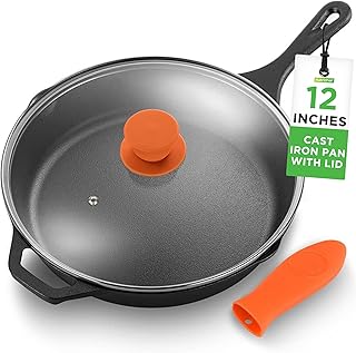 NutriChef 12-Inch Pre-Seasoned Skillet