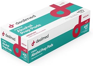Dealmed Alcohol Prep Pads – 400 Count Medium Latex-Free Gamma Sterilized Antiseptic Wipes, Wound Care Products for First Aid Kits, Home, and Medical Facilities