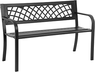 Black Steel Outdoor Park Bench