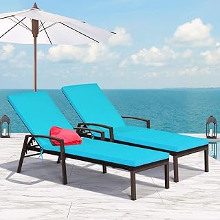 Tangkula Patio Rattan Lounge Set