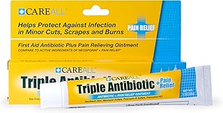 CareAll Triple Antibiotic Ointment + Pain Relief 1.0 oz, Dual Action First Aid for Minor Scrapes, Cuts, and Burns to Help Prevent Infection While Providing Maximum Strength Pain Relief. (Pack of 1)