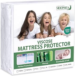 Waterproof Mattress Protector Twin Size, Skin Friendly and Breathable Twin Mattress Cover for Kids, Viscose Jersey Mattress Pad with 14" Deep Pocket