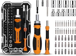 Ratcheting Screwdriver Set: 56-Piece Magnetic Multi Bits Tool Kit with Case