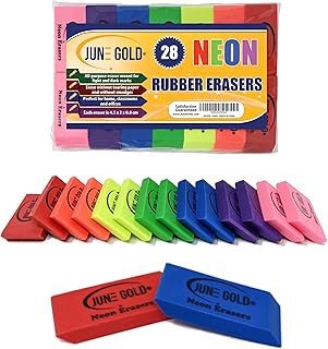 June Gold Neon Erasers Pack