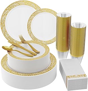 Gold Disposable Dinnerware Set