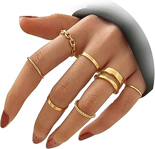 Gold BOHO Midi Rings Set