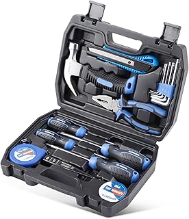 16-Piece Household Tool Set Basic Hand Tool Kit with Claw Hammer,Lineman's Pliers, Perfect for DIY, Home Maintenance