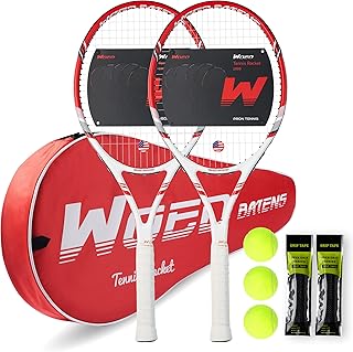 Pro Tennis Racket for Adults, 2 Player 27 inch Speed Tennis Racquet Acceptable for Beginner and Professional with 3 Tennis Balls, 2 Vibration Dampes, 2 Overgrips, Tennis Bag