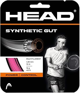 HEAD Synthetic Gut Tennis String Full Set, 16 Gauge, Pink, 40 Foot Length