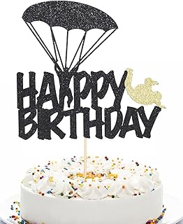 Black Glitter Skydiving Topper