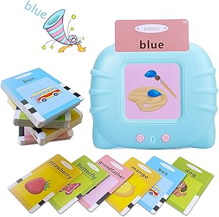 Toddler Talking Flash Cards for 1 2 3 4 5 Year Old Boys and Girls - Language Sensory Learning Device with 224 Sight Words - Montessori,Pocket Speech Therapy,Autism Toys,Christmas Birthday Gift - Blue