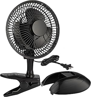 RamPro Portable Desk and Clip on Fan, 6 Inch Fans Small and Quiet Plug In, Small Personal Cooling Fan for Desk Home Bedroom Office, 2 Speed, Adjustable Tilt, Black
