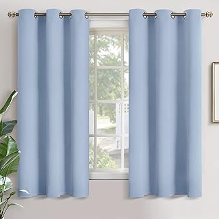 YoungsTex Baby Blue Room Darkening Curtains 63 Inch Long for Kids Bedroom - Grommet Thermal Insulated Blackout Window Drapes Privacy for Boy Nursery, 2 Panels, 42 x 63 Inch