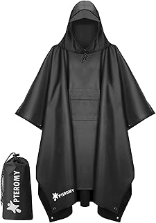 PTEROMY Unisex Lightweight Rain Poncho