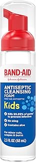 Band-Aid Brand Antiseptic Cleansing Foam for Kids, First Aid Antiseptic Foam Kills Germs to Prevent Infection, with Benzalkonium Cl Wound Antiseptic & Aloe, No Sting, 2.3 fl. oz