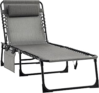 Outsunny Portable Reclining Sun Lounger