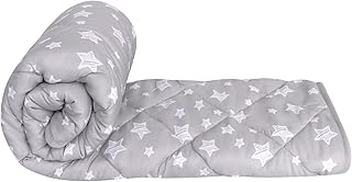 Baby Blanket for Boys and Girls, Soft Cozy Toddler Comforter Quilted with Grey Star Print, Ultra Soft and Comfortable Down Alternative Crib Comforter, 39x47 Inches