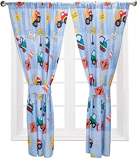 Boys Construction Bedroom Curtains