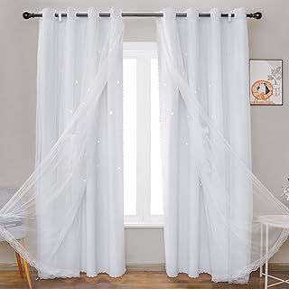 UNISTAR Star Cutout Blackout Curtains