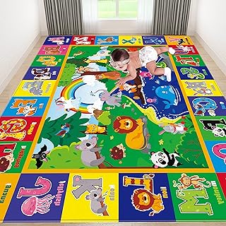 Baby Play Mat for Floor, Baby Crawling Mat Soft Surface Toddler Playmat for Babies, Non-Toxic Foldable Non-Slip ABC Mats for Kids Infants Girls Boys (78.7X59 INCH)