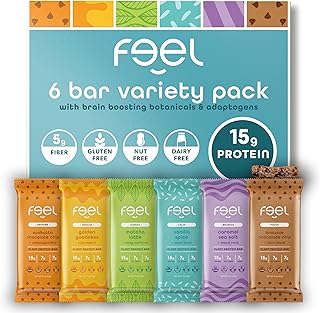 Feel Vegan Protein Bars | Variety Pack | Keto | Gluten Free | Organic | 15g Protein | Low Carb | Dairy Free | 6 Flavors | Non GMO | Soy Free | Grain Free – 6 Pack