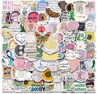 Mental Health Awareness Stickers - 100PCS Vinyl Decals for Adults, Therapists - Health Gifts