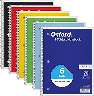 Oxford Wide Ruled Spiral Notebooks