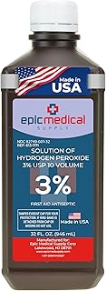 Hydrogen Peroxide 32 oz. First Aid Antiseptic and Multipurpose Cleaner, 3% USP, Topical Wash for Minor Cuts, Scrapes, Insect Bites, and Skin Irritations. (1)