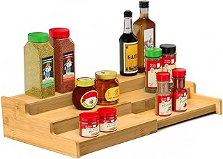 Expandable 3-Tier Bamboo Spice Rack